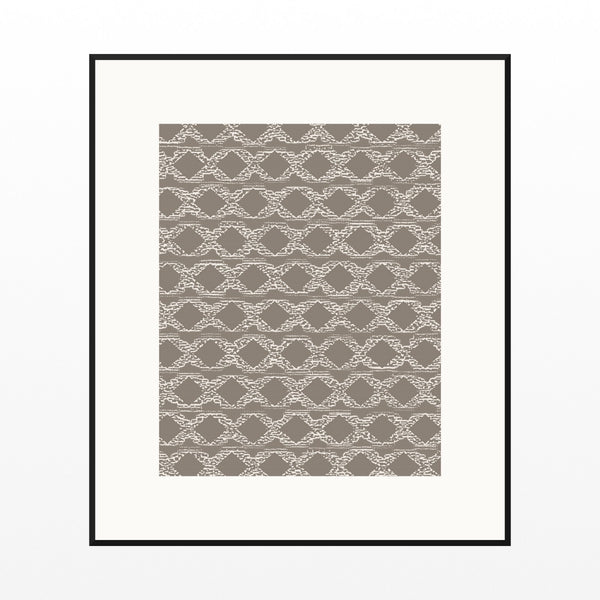 Driftwood Ikat Weave – Premium Ikat Weave Wall Art Print — Black gallery mat