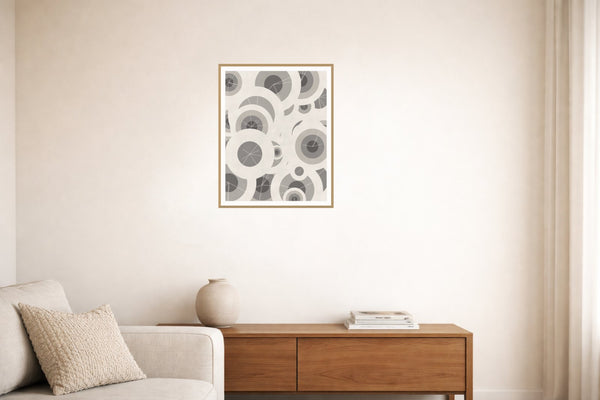 Warm Paper Adire – Signed 50-Edition Giclée Print for Gallery Walls — Living room lifestyle