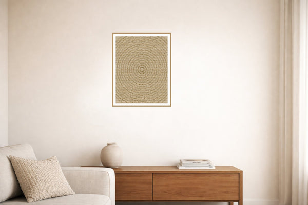 Aged Bronze Linear Wall Art Print – Signed Limited Edition Giclée | Modern Gallery Decor — Living room lifestyle