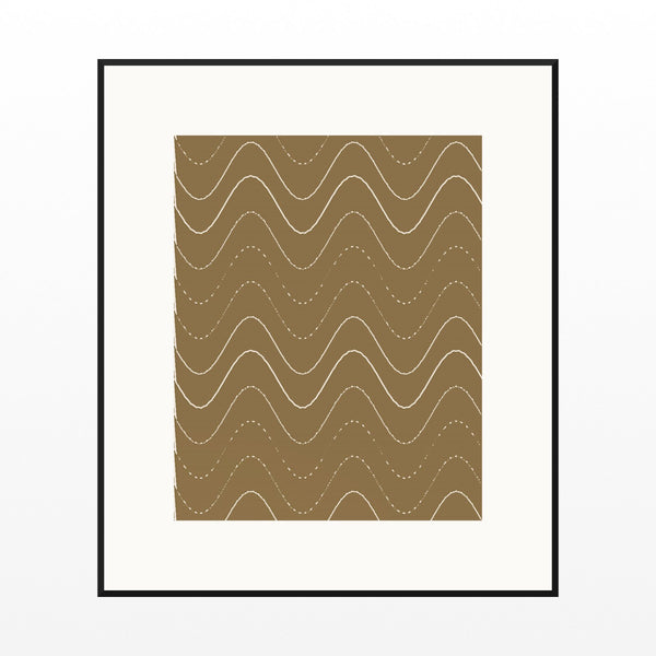 Aged Bronze Retro 70s Wall Art Print  — Black gallery mat