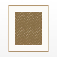 Aged Bronze Retro 70s Wall Art Print  — Natural gallery mat