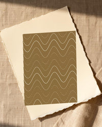 Aged Bronze Retro 70s Wall Art Print  — Paper/edge detail
