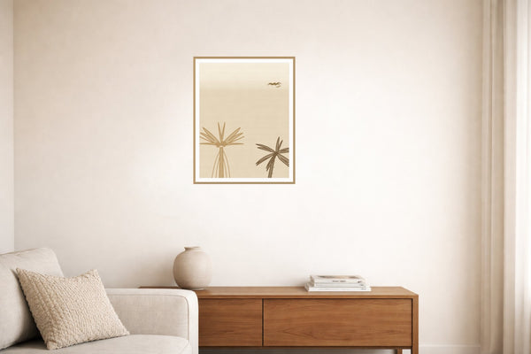 Aged Bronze Seabird Printable Wall Art – Limited Edition Giclée Art Print | Instant Digital Download — Living room lifestyle