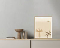 Aged Bronze Seabird Printable Wall Art – Limited Edition Giclée Art Print | Instant Digital Download — Grey wall with bowl