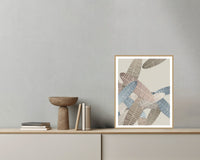 Aged Bronze Tropical Wall Art Print – Signed Limited Edition Giclée | Modern Gallery Decor — Grey wall with bowl