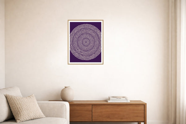 Amethyst & Bronze Geometric Wall Art Print – Signed Limited Edition Giclée | Modern Gallery Decor — Living room lifestyle