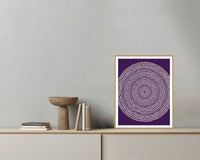 Amethyst & Bronze Geometric Wall Art Print – Signed Limited Edition Giclée | Modern Gallery Decor — Grey wall with bowl