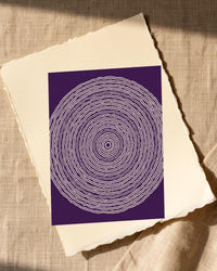 Amethyst & Bronze Geometric Wall Art Print – Signed Limited Edition Giclée | Modern Gallery Decor — Paper/edge detail