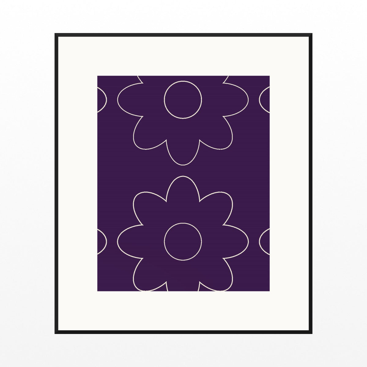 Amethyst & Bronze Retro 70s Wall Art Print  — Black gallery mat