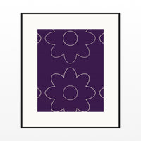 Amethyst & Bronze Retro 70s Wall Art Print  — Black gallery mat