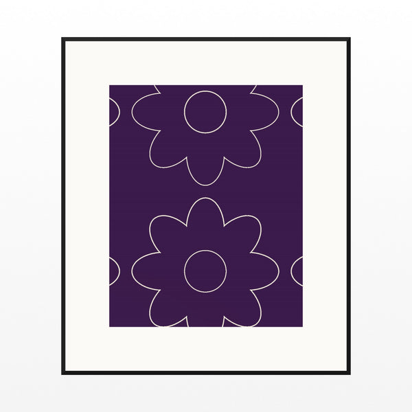Amethyst & Bronze Retro 70s Wall Art Print  — Black gallery mat