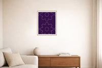 Amethyst & Bronze Retro 70s Wall Art Print  — Living room lifestyle