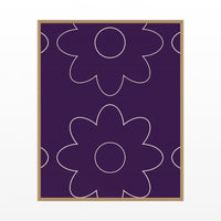Amethyst & Bronze Retro 70s Wall Art Print  — Floating natural frame