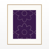 Amethyst & Bronze Retro 70s Wall Art Print  — Natural gallery mat