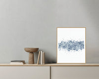 Batik Brown Paint Splatter Wall Art Print – Signed Limited Edition Giclée | Modern Gallery Decor — Grey wall with bowl