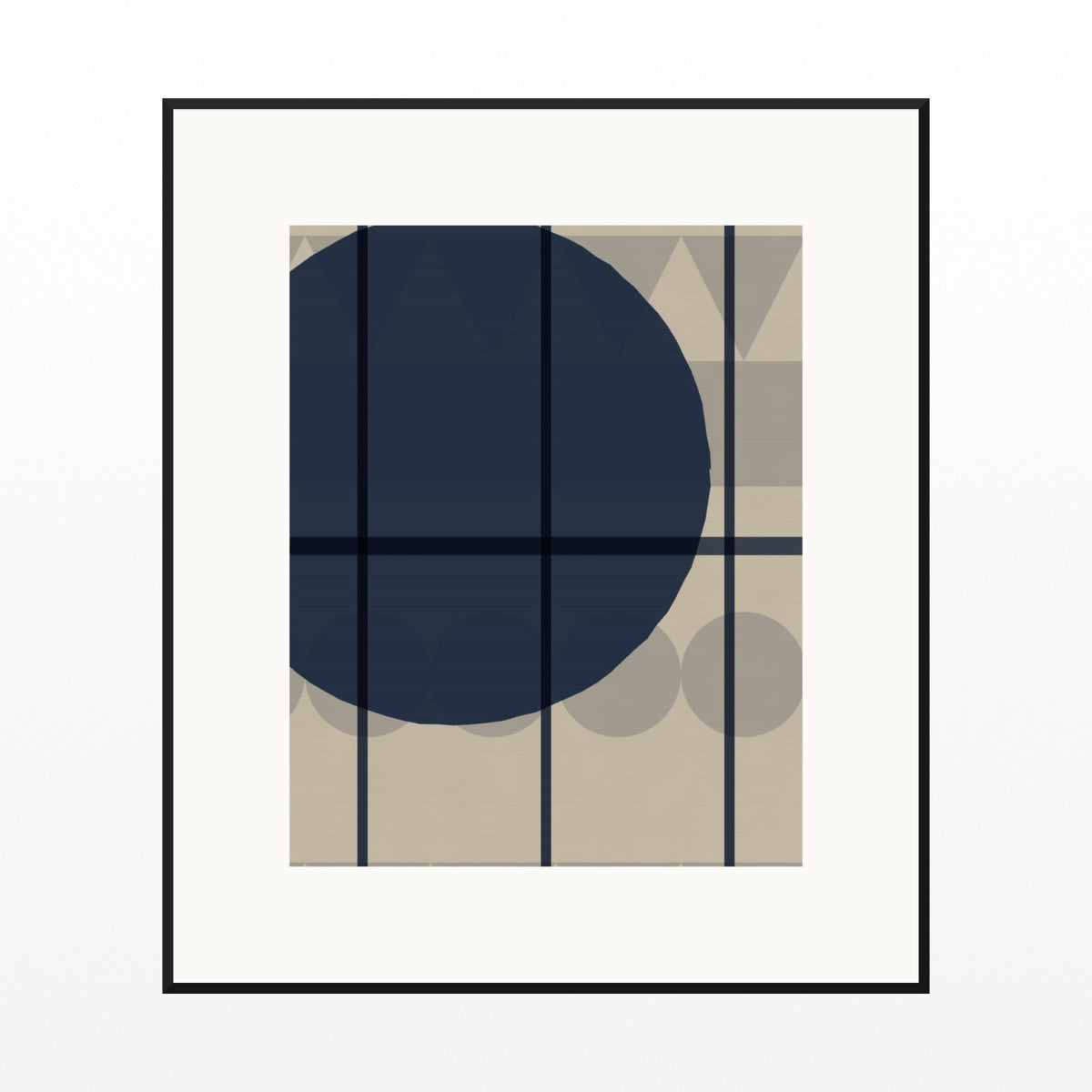 Bauhaus Primary Ombré Gradient Art Print – Fine Art Giclée Digital Download | Signed 50-Edition — Black gallery mat