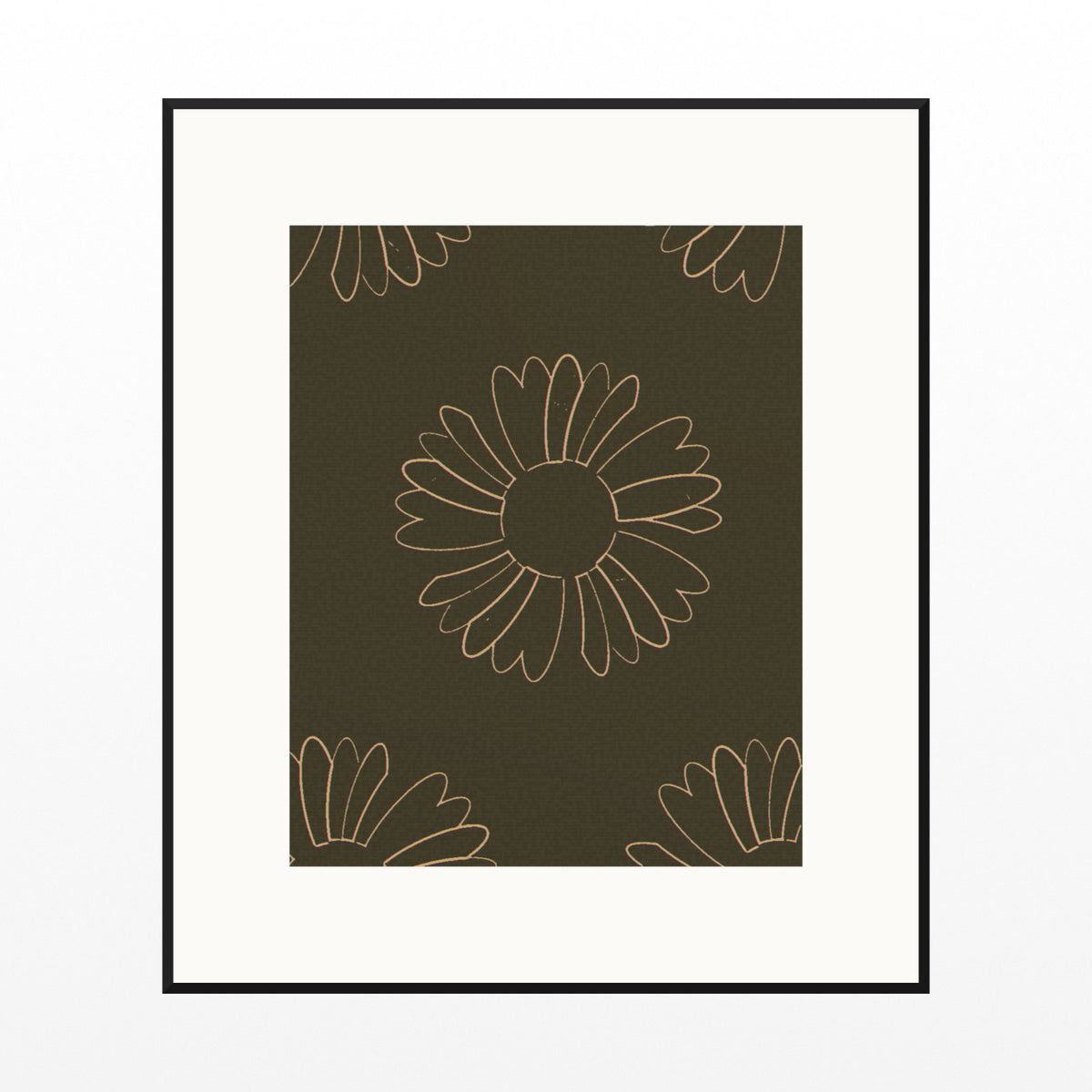 Black & Gold Ankara Printable Wall Art – Limited Edition Giclée Art Print | Instant Digital Download — Black gallery mat