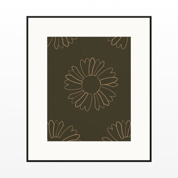 Black & Gold Ankara Printable Wall Art – Limited Edition Giclée Art Print | Instant Digital Download — Black gallery mat