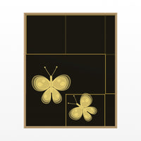Black & Gold Butterfly Printable Wall Art – Limited Edition Giclée Art Print | Instant Digital Download — Floating natural frame