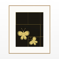 Black & Gold Butterfly Printable Wall Art – Limited Edition Giclée Art Print | Instant Digital Download — Natural gallery mat