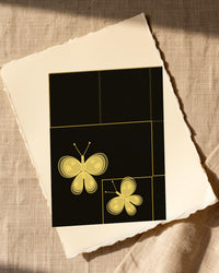 Black & Gold Butterfly Printable Wall Art – Limited Edition Giclée Art Print | Instant Digital Download — Paper/edge detail
