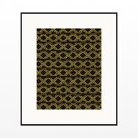 Black & Gold Ikat Weave – Premium Ikat Weave Wall Art Print — Black gallery mat
