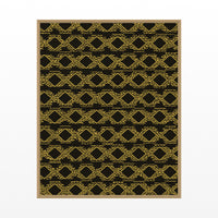 Black & Gold Ikat Weave – Premium Ikat Weave Wall Art Print — Floating natural frame