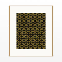 Black & Gold Ikat Weave – Premium Ikat Weave Wall Art Print — Natural gallery mat