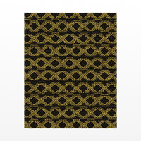Black & Gold Ikat Weave – Premium Ikat Weave Wall Art Print — Unframed flat preview