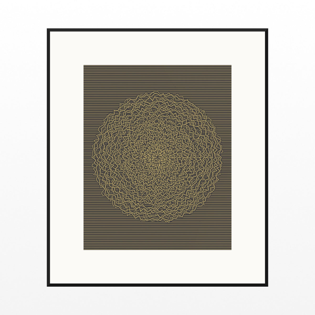 Black & Gold Linear Wall Art Print – Signed Limited Edition Giclée | Modern Gallery Decor — Black gallery mat
