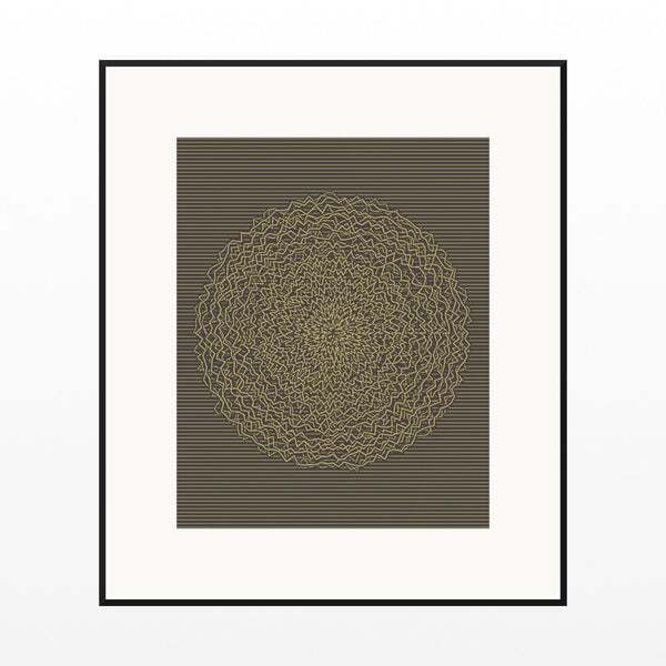 Black & Gold Linear Wall Art Print – Signed Limited Edition Giclée | Modern Gallery Decor — Black gallery mat