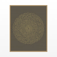 Black & Gold Linear Wall Art Print – Signed Limited Edition Giclée | Modern Gallery Decor — Floating natural frame