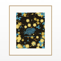Black & Gold Songbird Wall Art Print – Signed Limited Edition Giclée | Modern Gallery Decor — Natural gallery mat