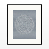 Blue-Gray Mist Linear Wall Art Print – Signed Limited Edition Giclée | Modern Gallery Decor — Black gallery mat