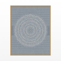 Blue-Gray Mist Linear Wall Art Print – Signed Limited Edition Giclée | Modern Gallery Decor — Floating natural frame
