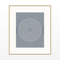 Blue-Gray Mist Linear Wall Art Print – Signed Limited Edition Giclée | Modern Gallery Decor — Natural gallery mat