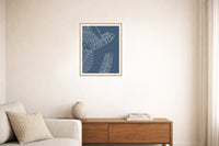Blue-Gray Mist Tropical Wall Art Print – Signed Limited Edition Giclée | Modern Gallery Decor — Living room lifestyle
