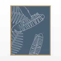 Blue-Gray Mist Tropical Wall Art Print – Signed Limited Edition Giclée | Modern Gallery Decor — Floating natural frame