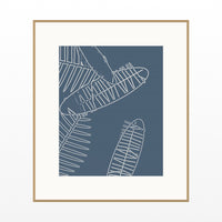 Blue-Gray Mist Tropical Wall Art Print – Signed Limited Edition Giclée | Modern Gallery Decor — Natural gallery mat