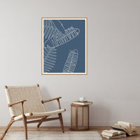 Blue-Gray Mist Tropical Wall Art Print – Signed Limited Edition Giclée | Modern Gallery Decor — Reading nook