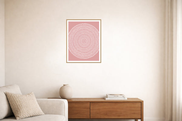 Blush Whisper Geometric Wall Art Print – Signed Limited Edition Giclée | Modern Gallery Decor — Living room lifestyle