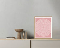 Blush Whisper Geometric Wall Art Print – Signed Limited Edition Giclée | Modern Gallery Decor — Grey wall with bowl