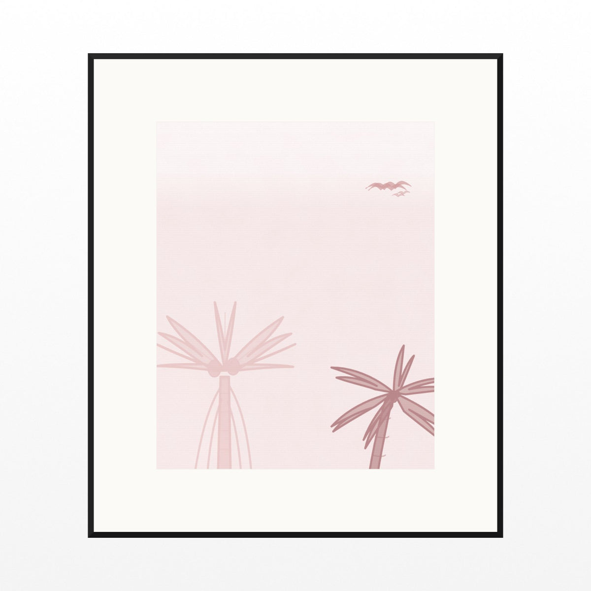 Blush Whisper Seabird Printable Wall Art – Limited Edition Giclée Art Print | Instant Digital Download — Black gallery mat