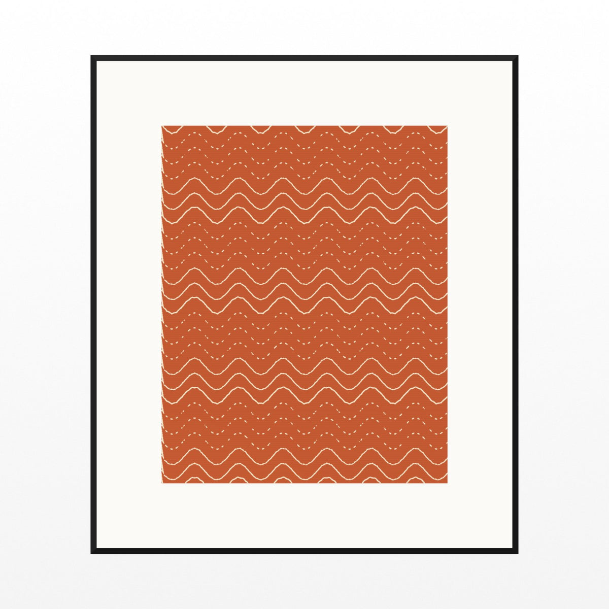 Bold Modern Retro 70s Wall Art Print  — Black gallery mat