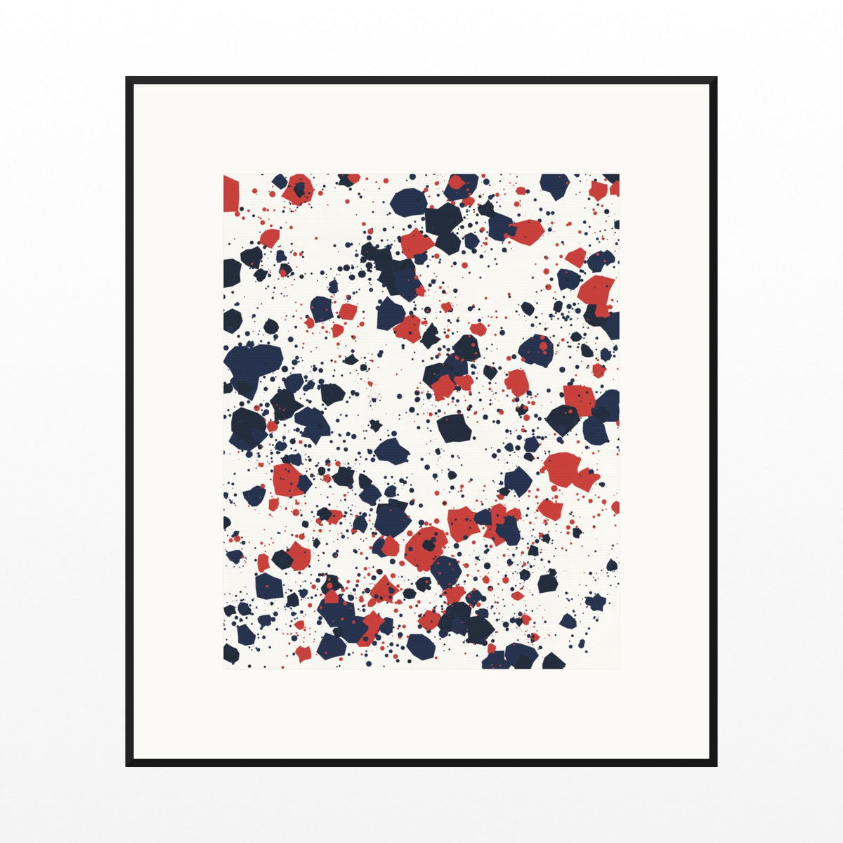 Breton Stripe Paint Splatter Wall Art Print – Signed Limited Edition Giclée | Modern Gallery Decor — Black gallery mat