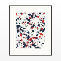Breton Stripe Paint Splatter Wall Art Print – Signed Limited Edition Giclée | Modern Gallery Decor — Black gallery mat
