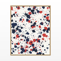 Breton Stripe Paint Splatter Wall Art Print – Signed Limited Edition Giclée | Modern Gallery Decor — Floating natural frame