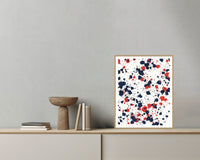 Breton Stripe Paint Splatter Wall Art Print – Signed Limited Edition Giclée | Modern Gallery Decor — Grey wall with bowl