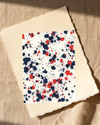 Breton Stripe Paint Splatter Wall Art Print – Signed Limited Edition Giclée | Modern Gallery Decor — Paper/edge detail