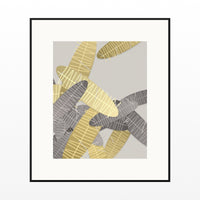 Cadmium & Charcoal Tropical Wall Art Print – Signed Limited Edition Giclée | Modern Gallery Decor — Black gallery mat